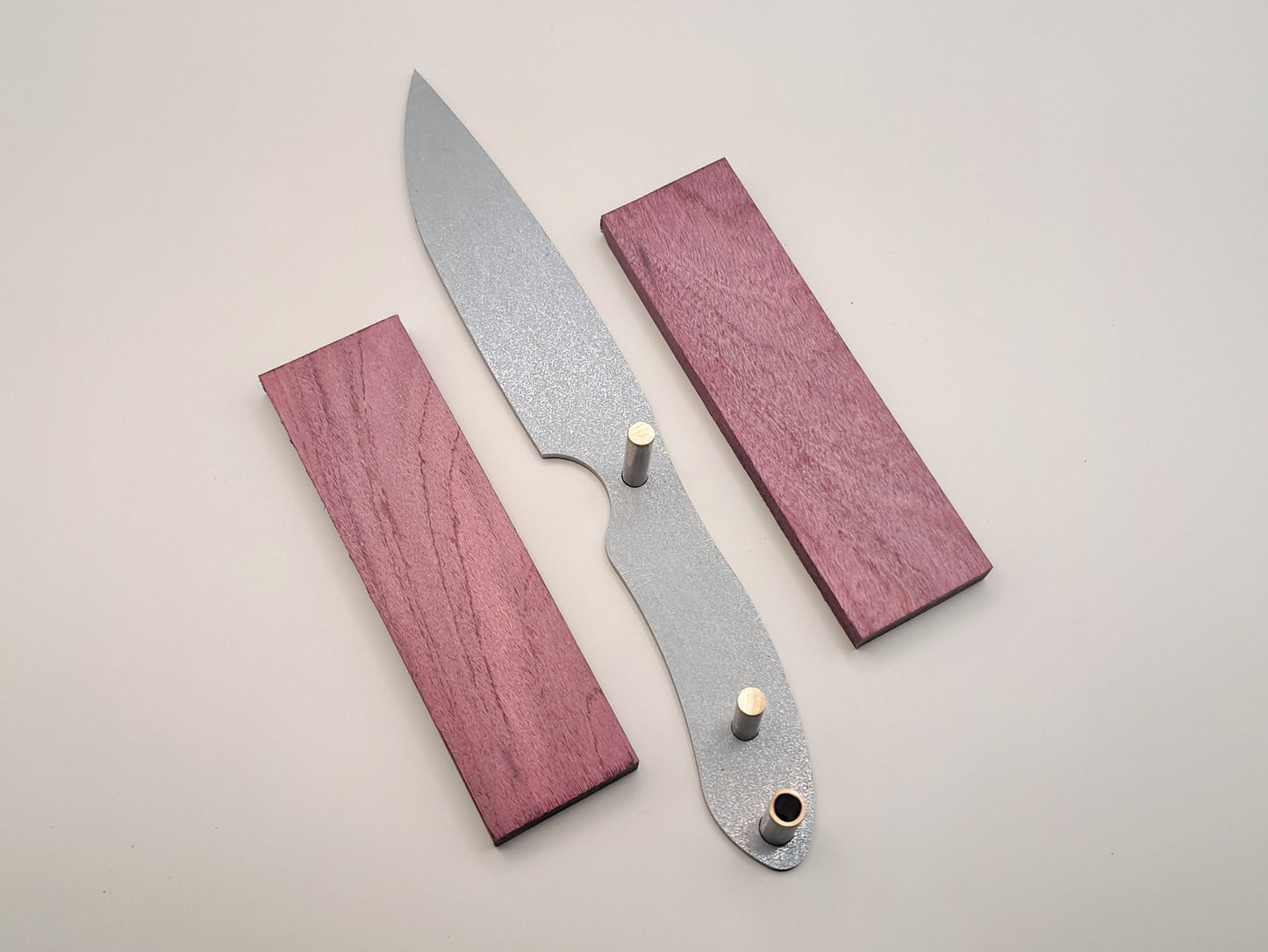 DIY Hunting Knife Making Kit: 9 Inch Drop Point Blade, High Carbon Steel, Exotic Wood Handles