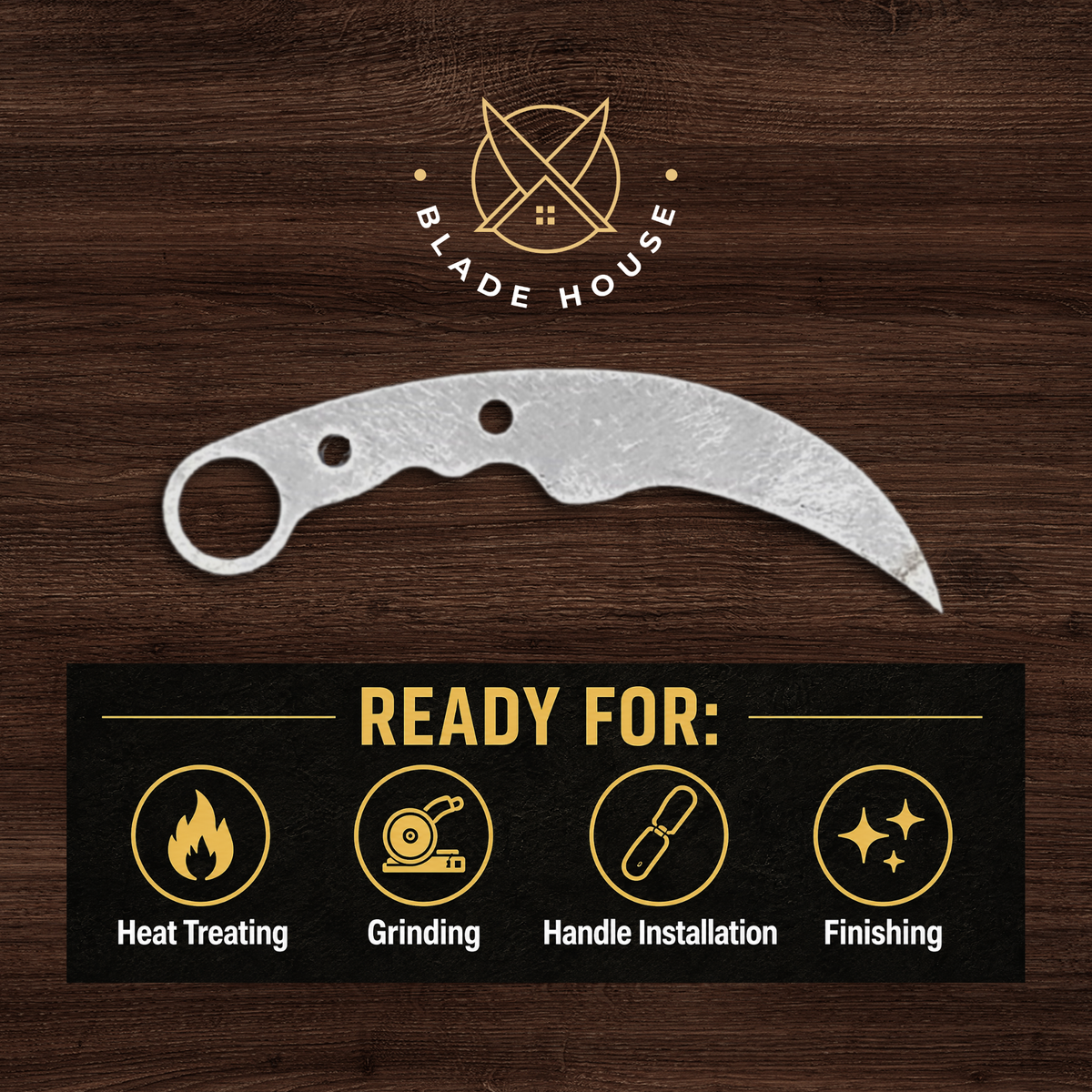 Karambit Maker Ready Knife Blank | 1084, 80CrV2, AEB-L & D2