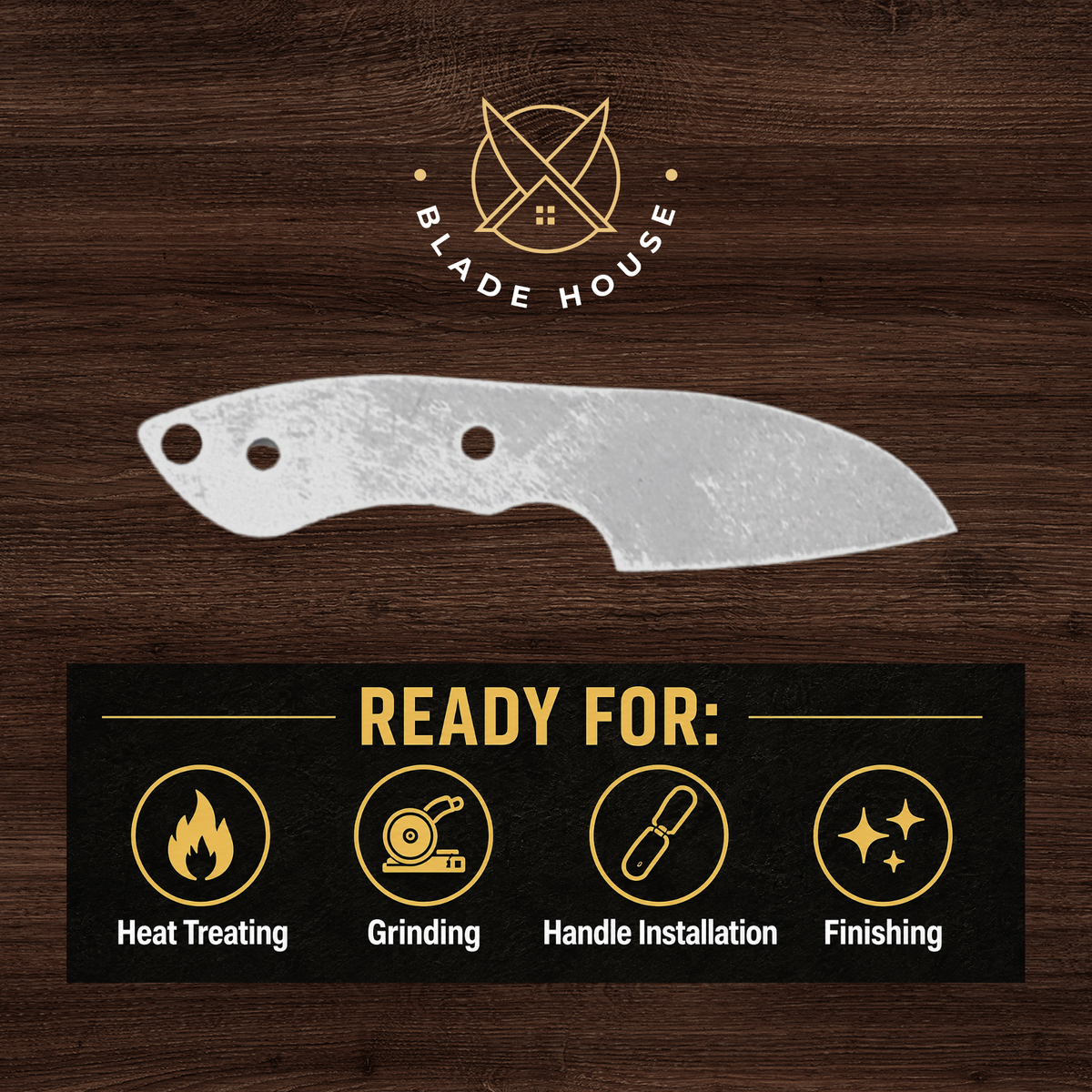Straight Edge Maker Ready Knife Blank | 1084, 80CrV2, AEB-L & D2