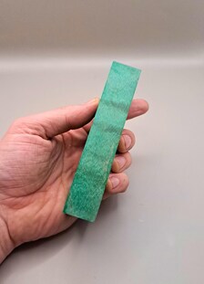 Stabilized Emerald Green Curly Maple Knife Handle Block – Resin Infused Wood for Knife Making