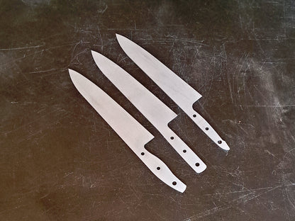Gyuto Chef Knife Blank (Unfinished): Stainless Steel or High Carbon, DIY Kitchen Knife