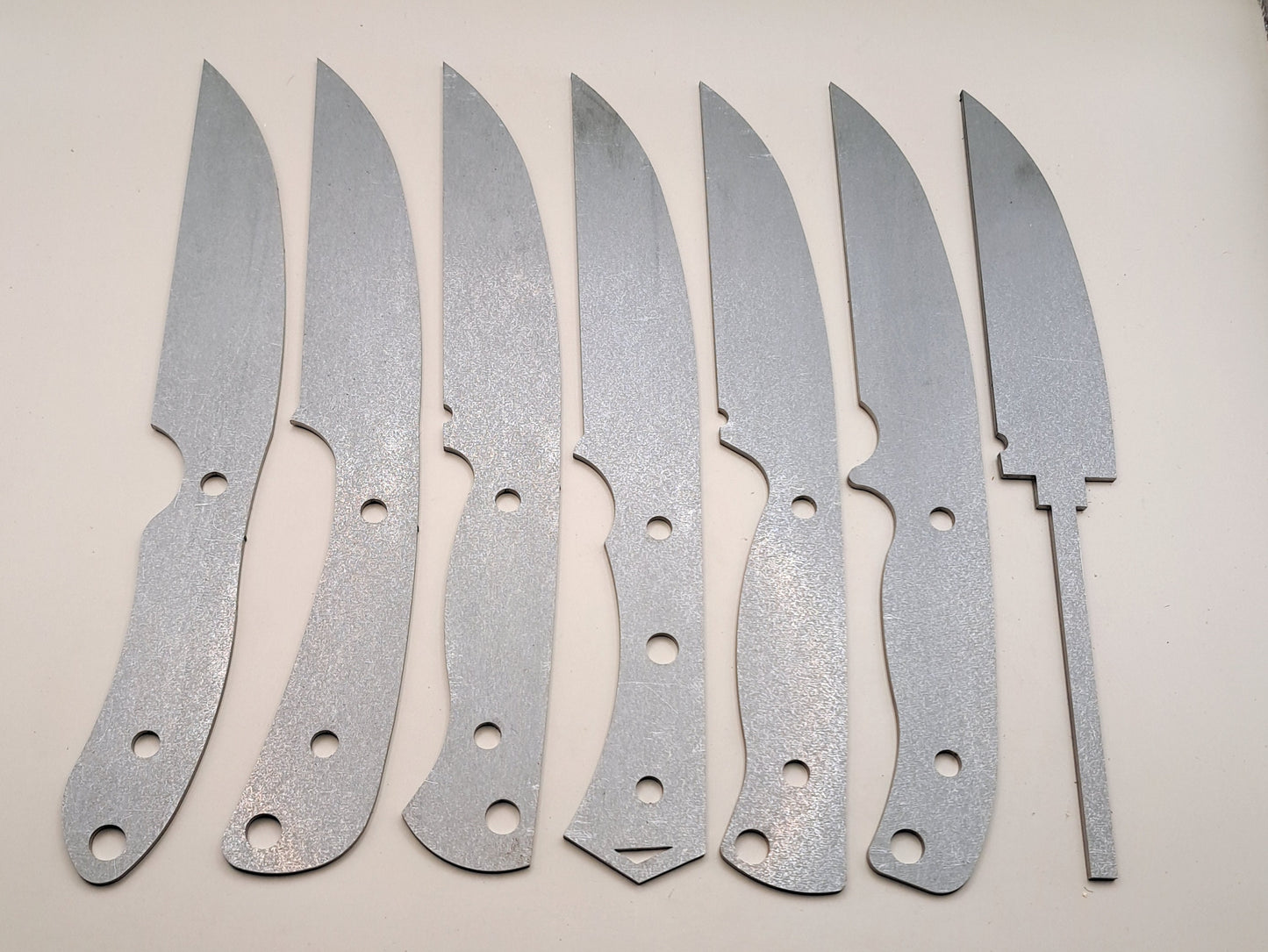 9 Inch Wharncliffe Knife Blank (Unfinished): High Carbon or Stainless Steel, DIY Blade