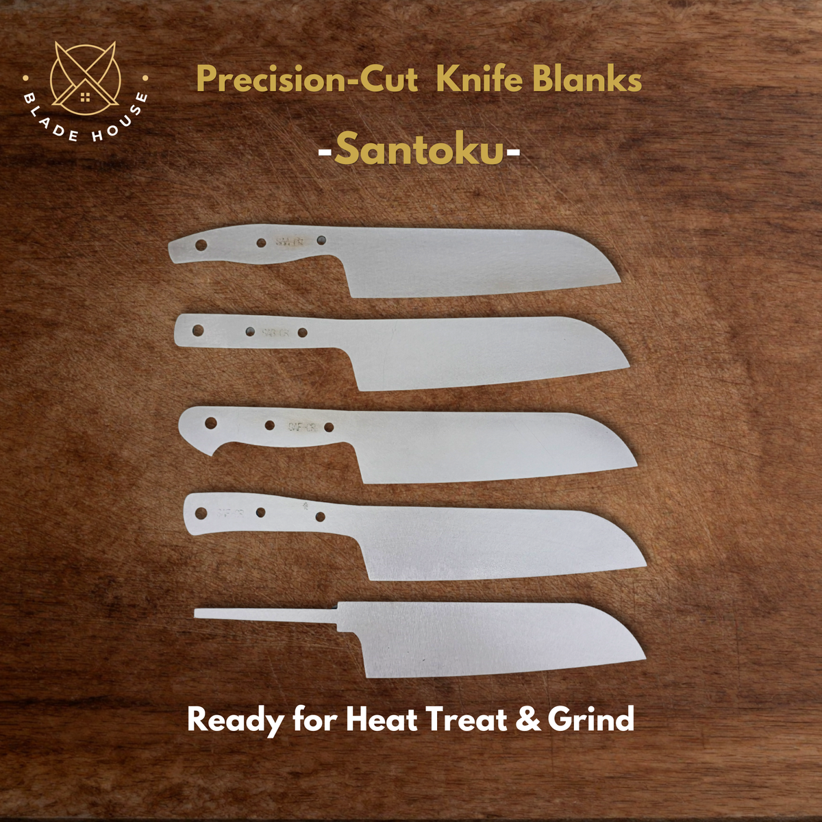 Santoku Maker Ready Blade Blank – 1084, 80CrV2 or AEB-L Steel