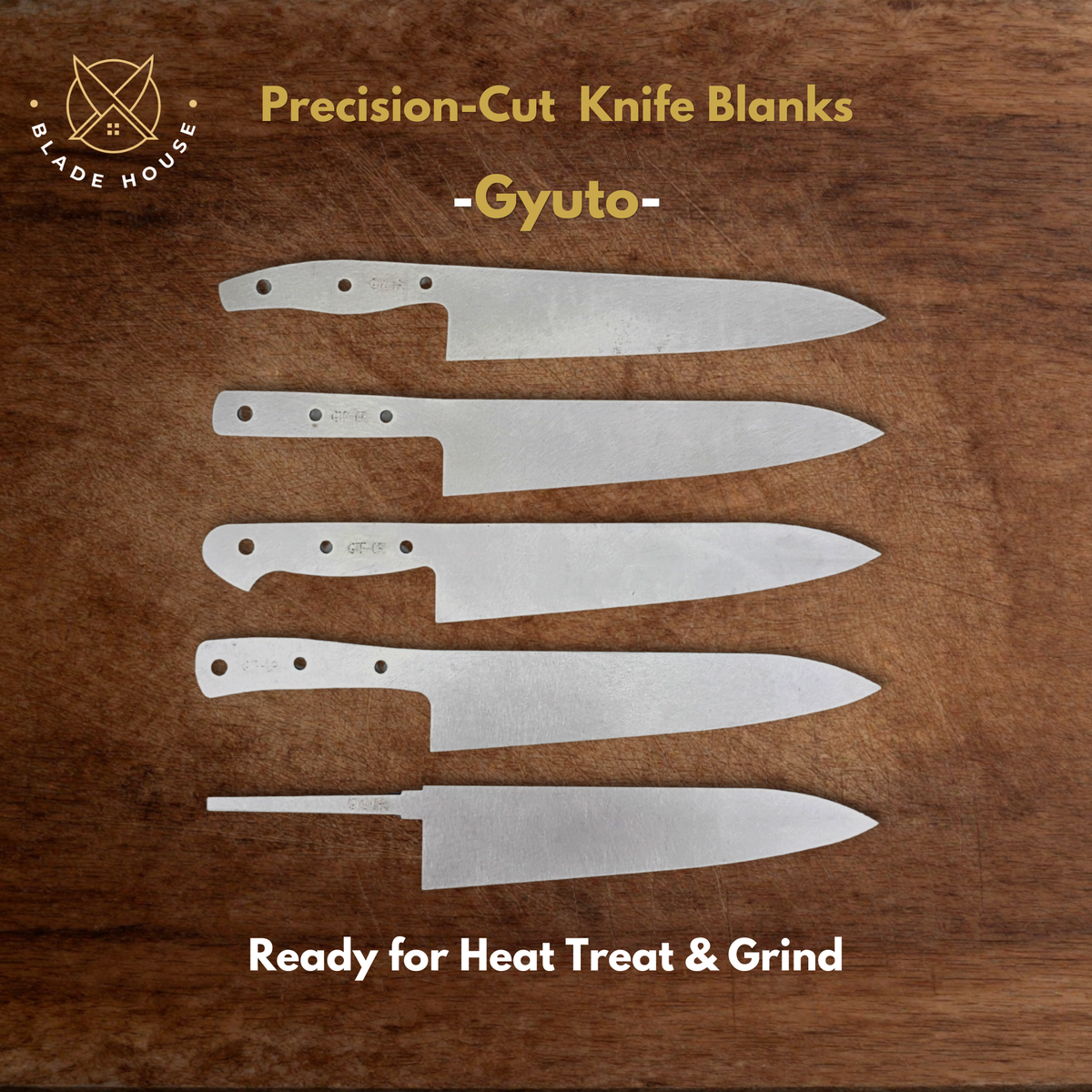 Gyuto Maker Ready Blade Blank – 1084, 80CrV2 or AEB-L Steel