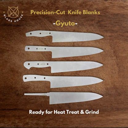 Gyuto Maker Ready Blade Blank – 1084, 80CrV2 or AEB-L Steel