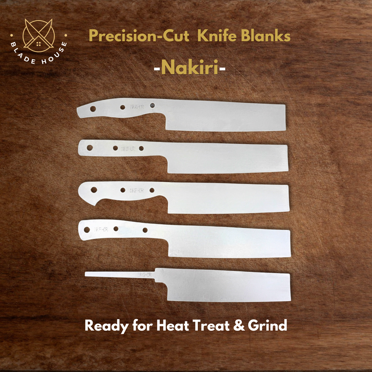 Nakiri Maker Ready Blade Blank – 1084, 80CrV2 or AEB-L Steel
