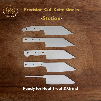 Station Knife Maker Ready Blade Blank – 1084, 80CrV2 or AEB-L Steel