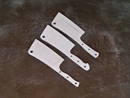 Cleaver Chef Knife Blade Blank (Unfinished): High Carbon or Stainless Steel, DIY Kitchen Knife