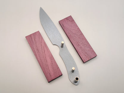 DIY Hunting Knife Making Kit: 9 Inch Drop Point Blade, High Carbon Steel, Exotic Wood Handles