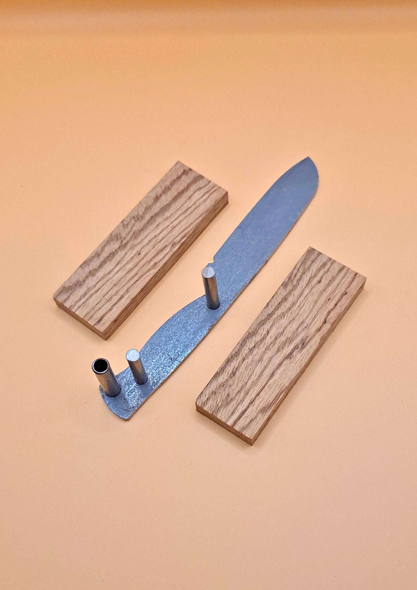 DIY Hunting Knife Making Kit: 7 Inch Sheepsfoot High Carbon Steel Blade, Exotic Wood Handles