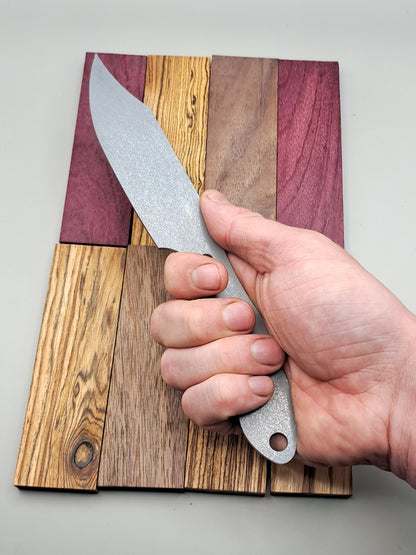 9 Inch Clip Point Knife Blank (Unfinished): High Carbon or Stainless DIY Blade