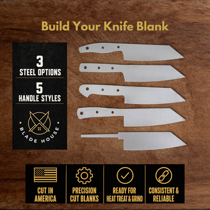 Bunka Maker Ready Blade Blank – 1084, 80CrV2 or AEB-L Steel