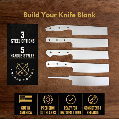 Nakiri Maker Ready Blade Blank – 1084, 80CrV2 or AEB-L Steel