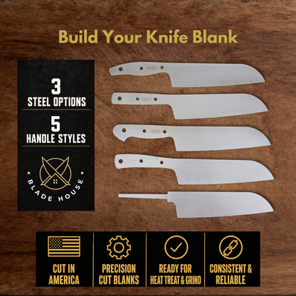 Santoku Maker Ready Blade Blank – 1084, 80CrV2 or AEB-L Steel