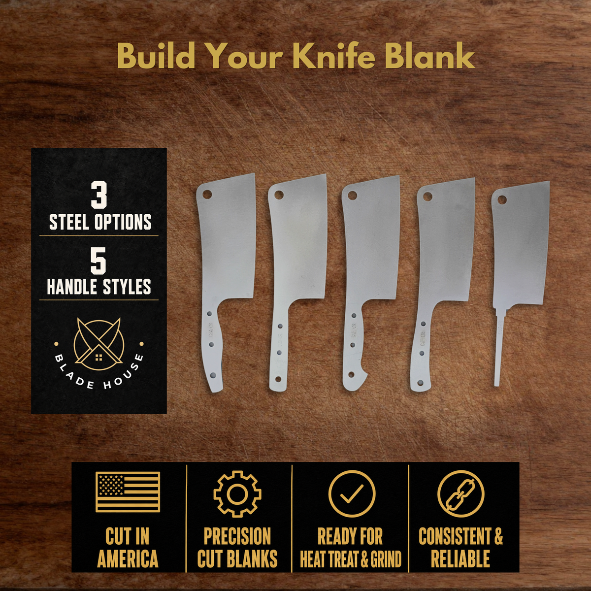 Cleaver Maker Ready Blade Blank – 1084, 80CrV2 or AEB-L Steel