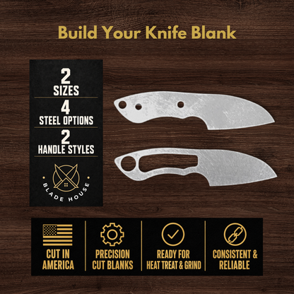 Straight Edge Maker Ready Knife Blank | 1084, 80CrV2, AEB-L & D2