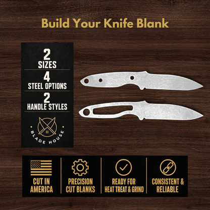 Seal Pup Maker Ready Knife Blank | 1084, 80CrV2, AEB-L & D2