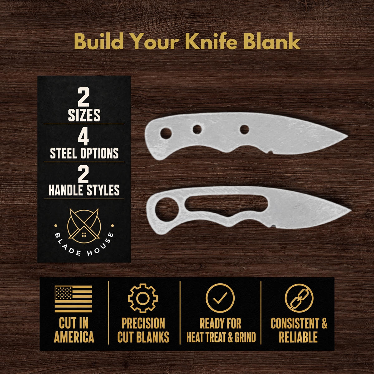 Mini Drop Maker Ready Knife Blank | 1084, 80CrV2, AEB-L & D2