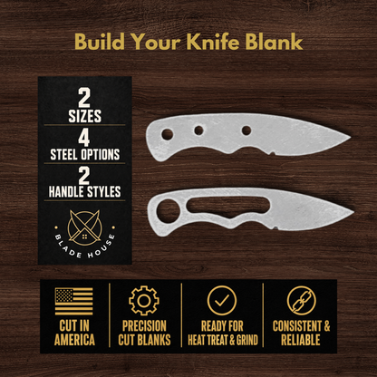 Mini Drop Maker Ready Knife Blank | 1084, 80CrV2, AEB-L & D2