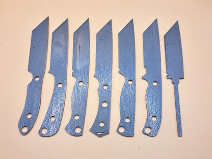 7 Inch Tanto Knife Blank (Unfinished): High Carbon or Stainless Steel, DIY Blade