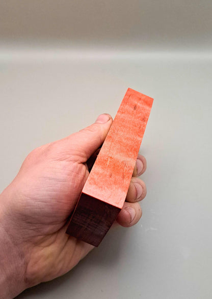 Stabilized Red Maple Knife Handle Block: Resin Infused Woodworking