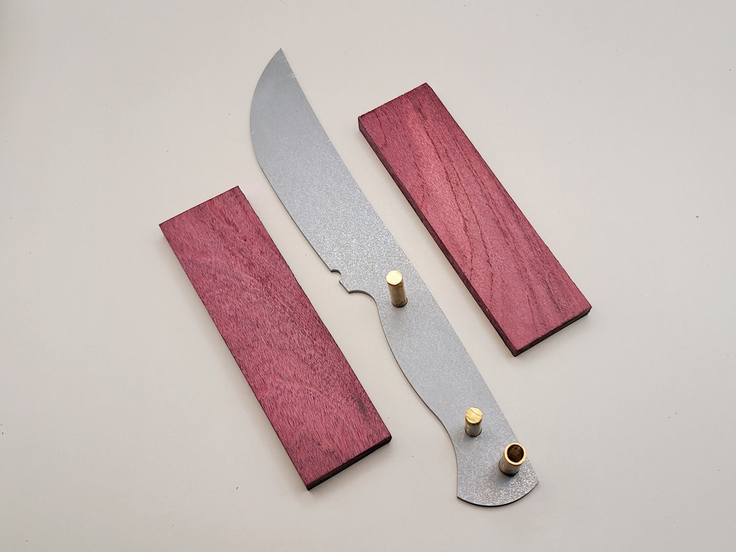 DIY Hunting Knife Making Kit: 9 Inch Skinner High Carbon Steel Blade, Exotic Wood Handles