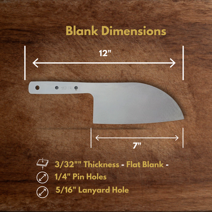 Serbian Cleaver Maker Ready Blade Blank – 1084, 80CrV2 or AEB-L Steel