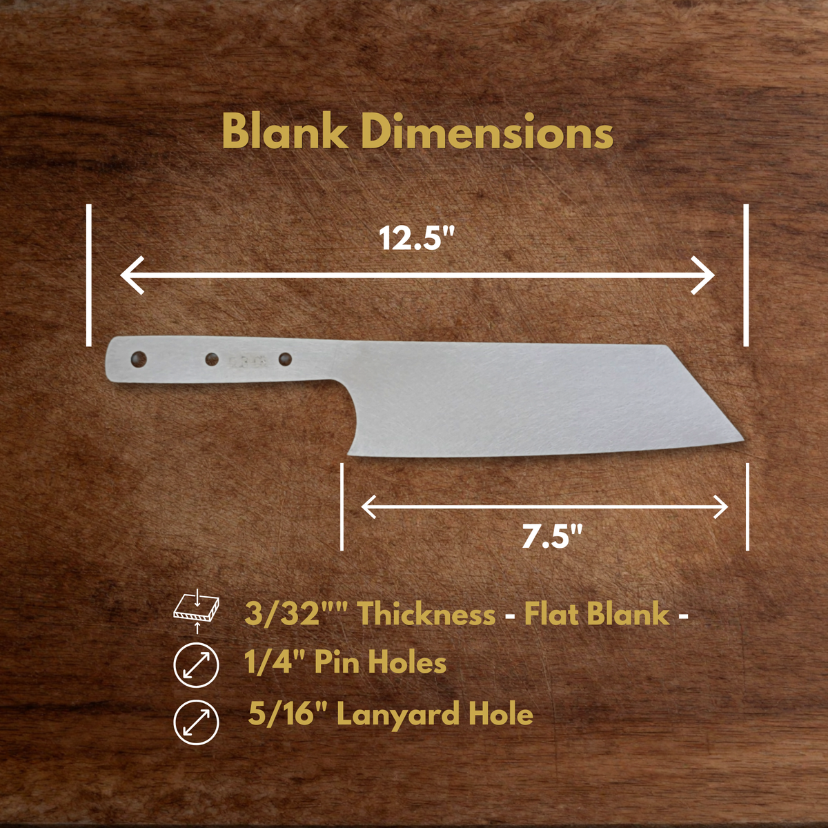 Clef Knife Maker Ready Blade Blank – 1084, 80CrV2 or AEB-L Steel