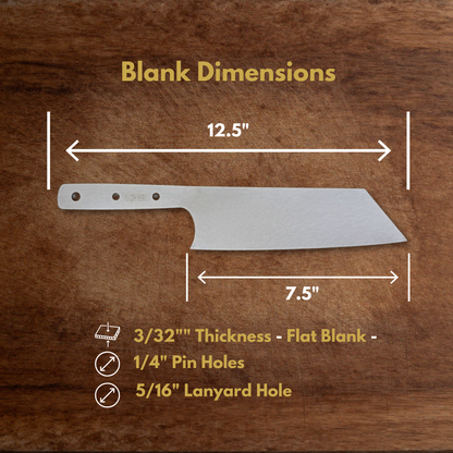 Clef Knife Maker Ready Blade Blank – 1084, 80CrV2 or AEB-L Steel