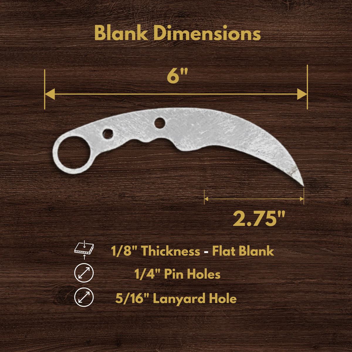 Karambit Maker Ready Knife Blank | 1084, 80CrV2, AEB-L & D2