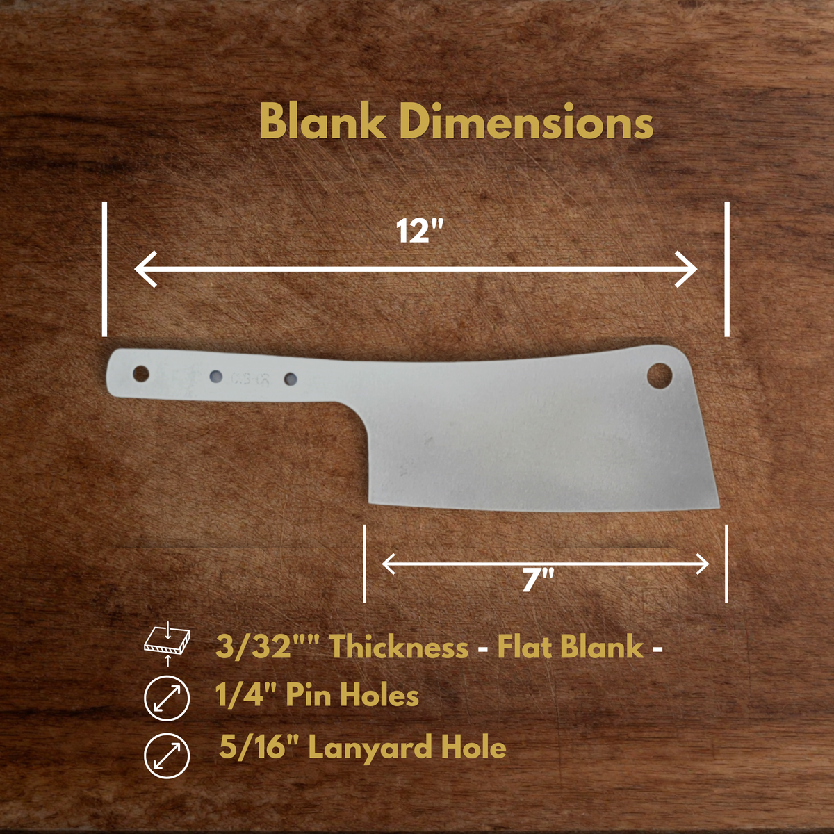 Cleaver Maker Ready Blade Blank – 1084, 80CrV2 or AEB-L Steel
