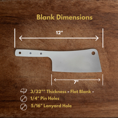 Cleaver Maker Ready Blade Blank – 1084, 80CrV2 or AEB-L Steel