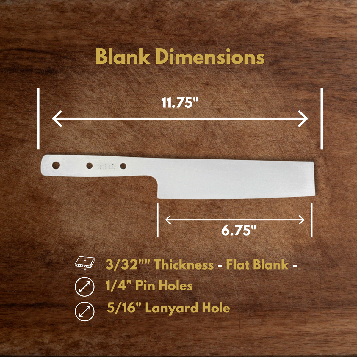 Nakiri Maker Ready Blade Blank – 1084, 80CrV2 or AEB-L Steel