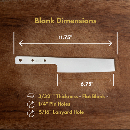 Nakiri Maker Ready Blade Blank – 1084, 80CrV2 or AEB-L Steel