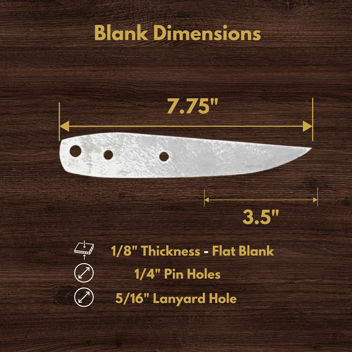 Trailing Point Maker Ready Knife Blank | 1084, 80CrV2, AEB-L & D2