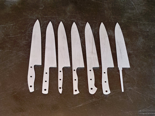 Gyuto Chef Knife Blank (Unfinished): Stainless Steel or High Carbon, DIY Kitchen Knife