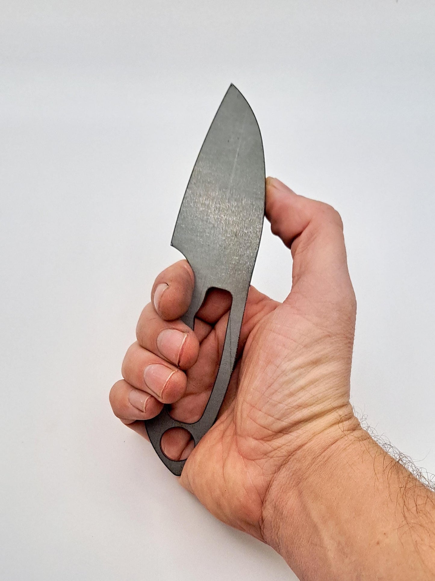 Straight Edge EDC Knife Blank (Unfinished): High Carbon Steel, USA Made DIY Blade