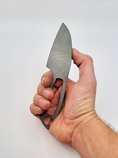 Straight Edge EDC Knife Blank (Unfinished): High Carbon Steel, USA Made DIY Blade