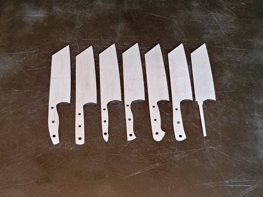 Clef Chef Knife Blade Blank (Unfinished): Stainless Steel or High Carbon, DIY Kitchen Knife
