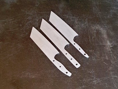 Clef Chef Knife Blade Blank (Unfinished): Stainless Steel or High Carbon, DIY Kitchen Knife