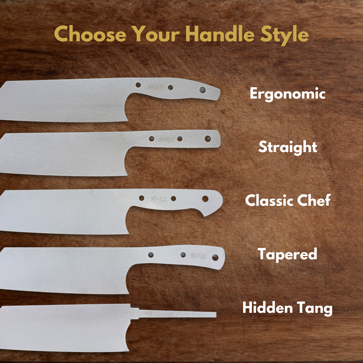 Clef Knife Maker Ready Blade Blank – 1084, 80CrV2 or AEB-L Steel