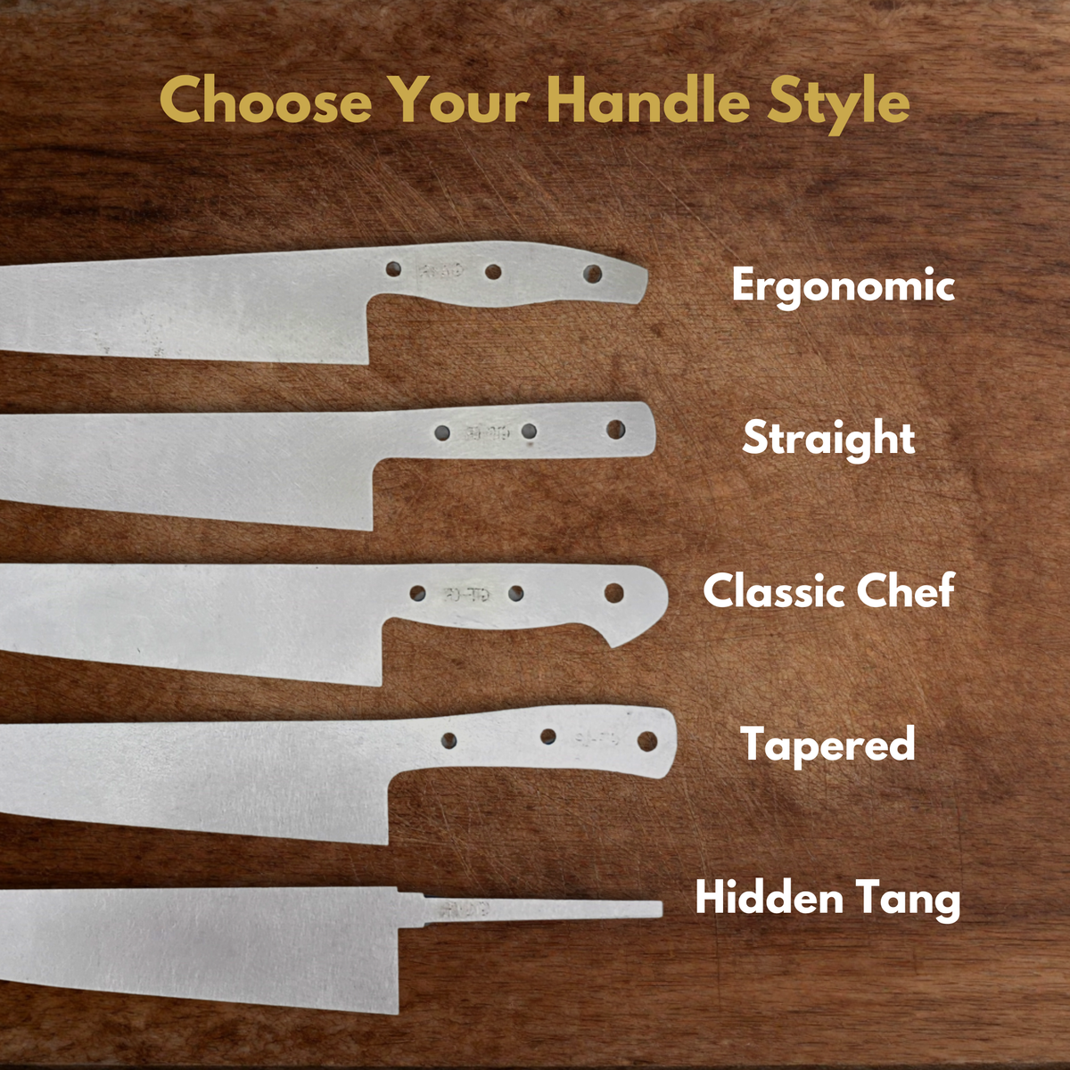 Gyuto Maker Ready Blade Blank – 1084, 80CrV2 or AEB-L Steel