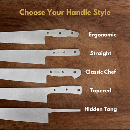 Gyuto Maker Ready Blade Blank – 1084, 80CrV2 or AEB-L Steel