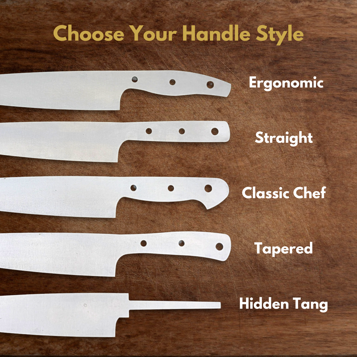 Chef Knife Maker Ready Blade Blank – 1084, 80CrV2 or AEB-L Steel