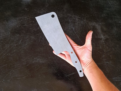 Cleaver Chef Knife Blade Blank (Unfinished): High Carbon or Stainless Steel, DIY Kitchen Knife