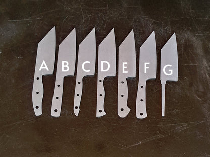 Station Chef Knife Blade Blank (Unfinished): Stainless or High Carbon Steel, DIY Kitchen Knife