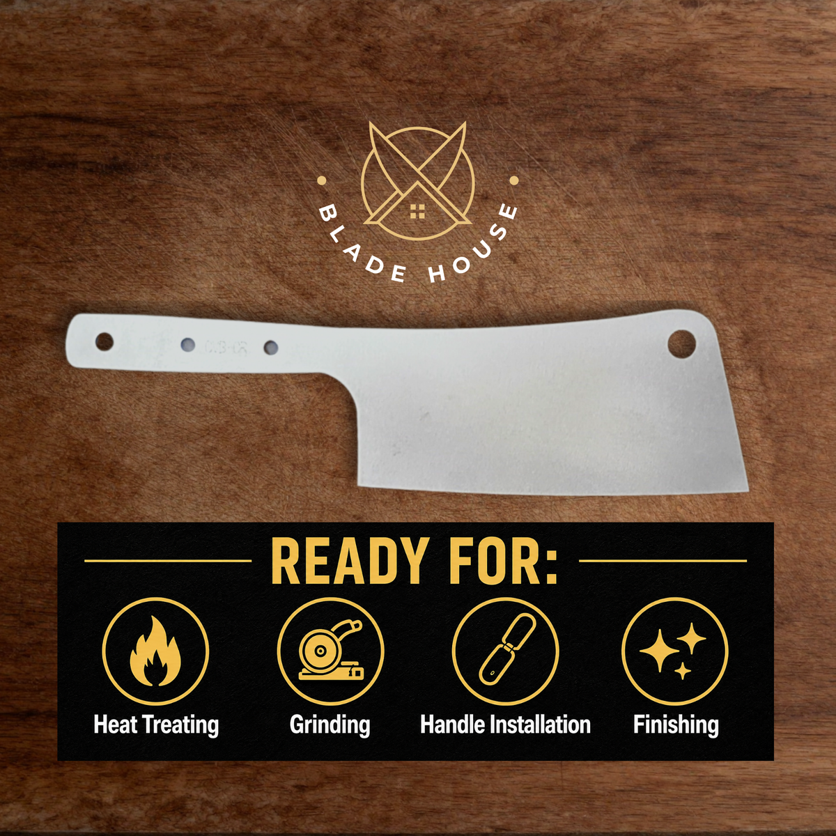 Cleaver Maker Ready Blade Blank – 1084, 80CrV2 or AEB-L Steel