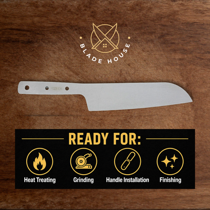 Santoku Maker Ready Blade Blank – 1084, 80CrV2 or AEB-L Steel