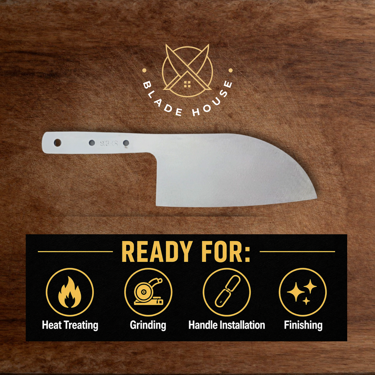 Serbian Cleaver Maker Ready Blade Blank – 1084, 80CrV2 or AEB-L Steel