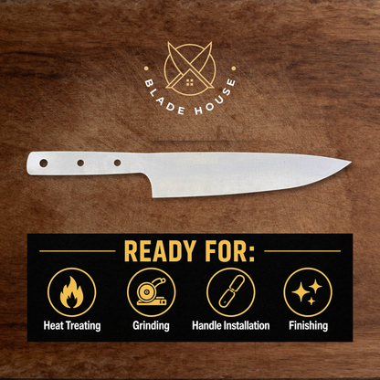 Chef Knife Maker Ready Blade Blank – 1084, 80CrV2 or AEB-L Steel
